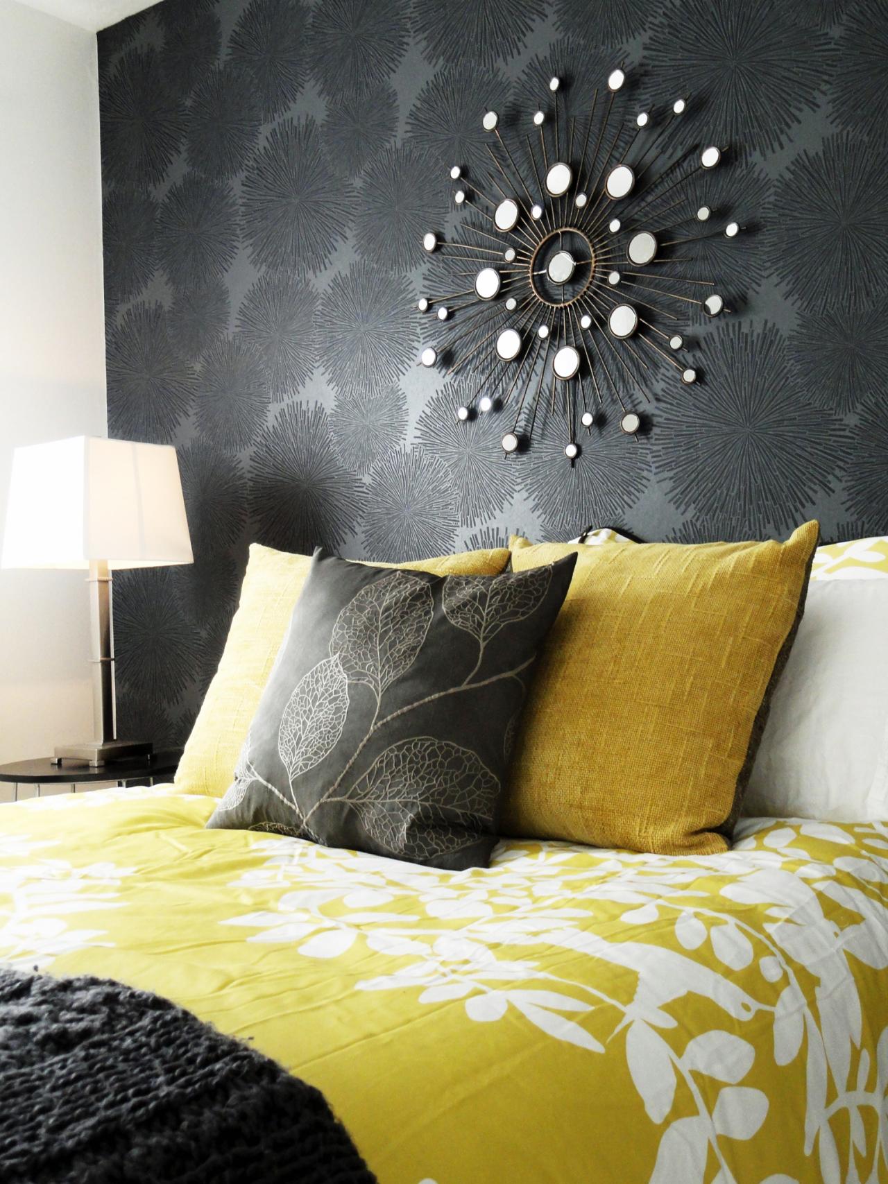 Yellow and Gray Bedroom