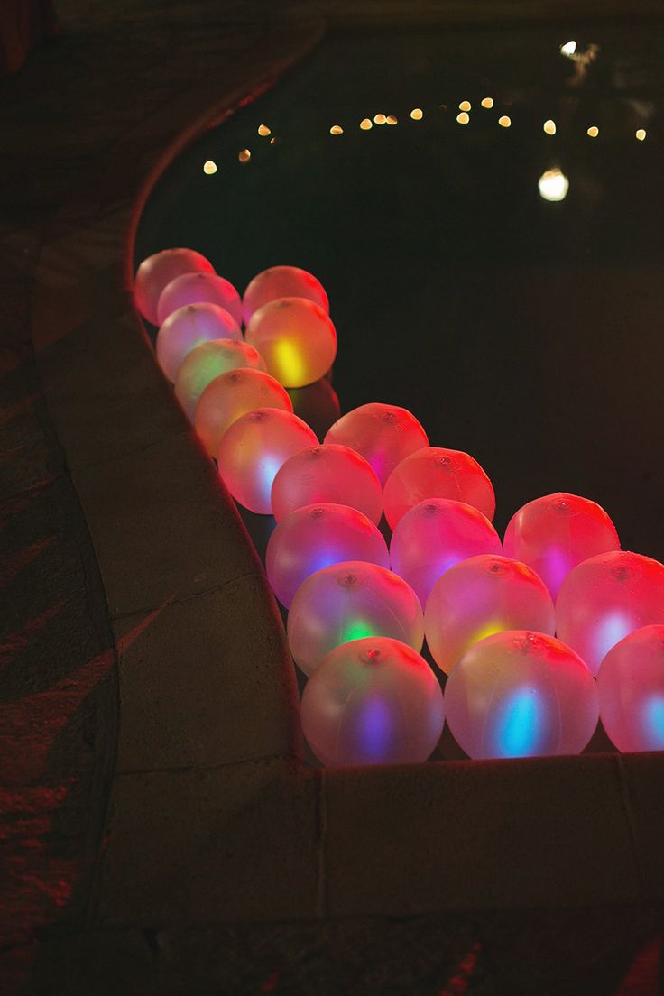 Balloon with Glow Stick in Pool