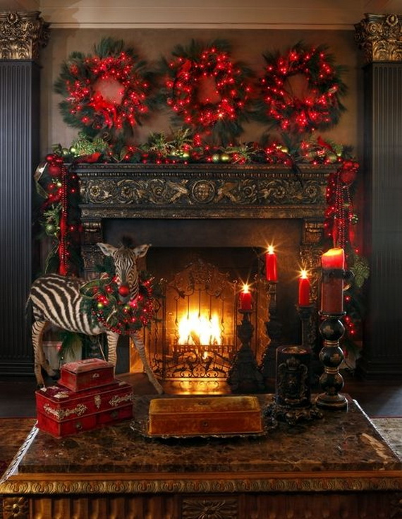 Beautiful Christmas Fireplace Mantel