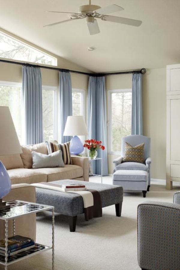Blue and Beige Living Room