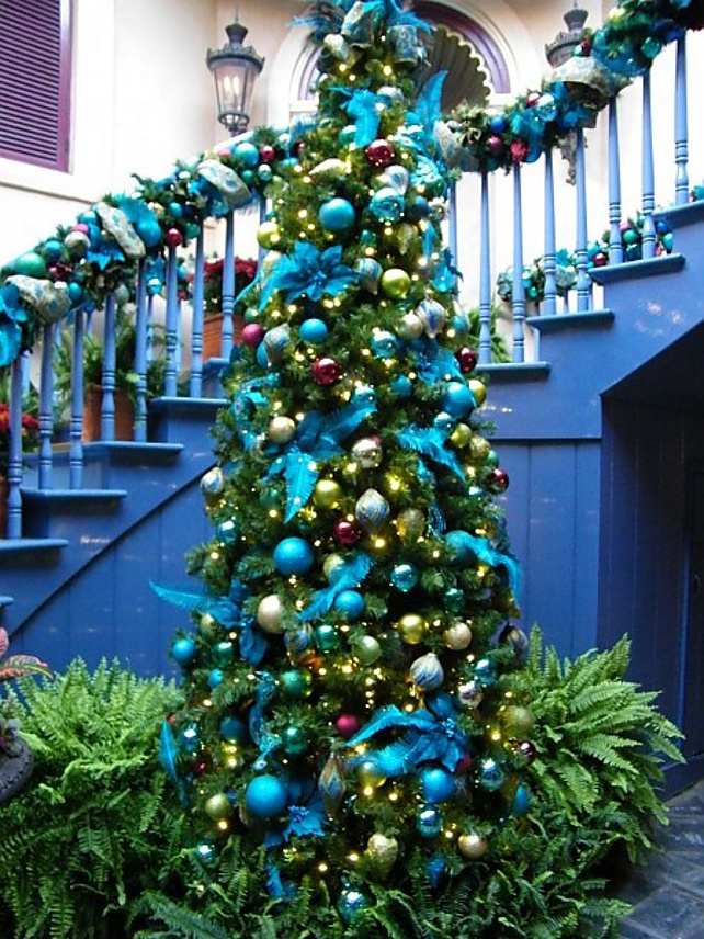 Blue and Green Christmas Tree Decorations