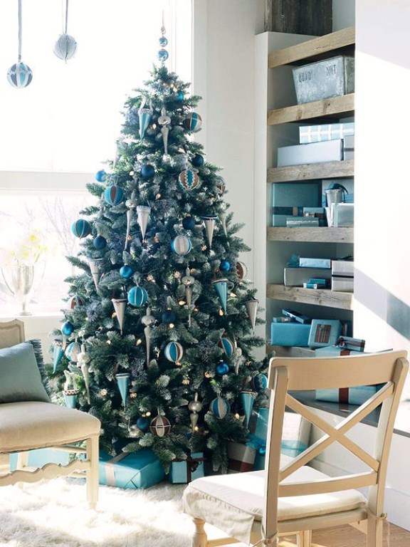Blue and Silver Christmas Tree Ideas