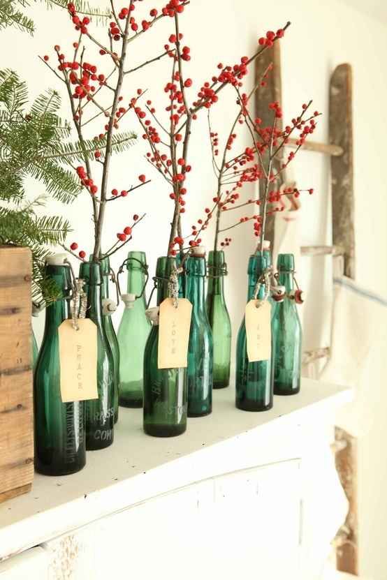 Christmas Bottles Decorating Ideas