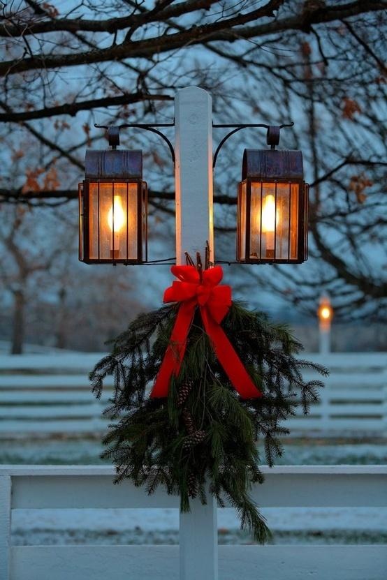 Christmas Decorated Lamp Post