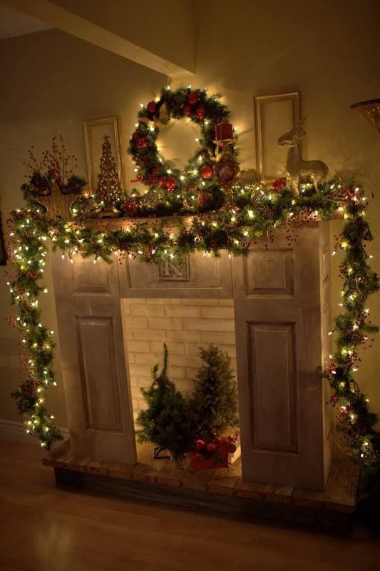 Christmas Fireplace Mantel Decor