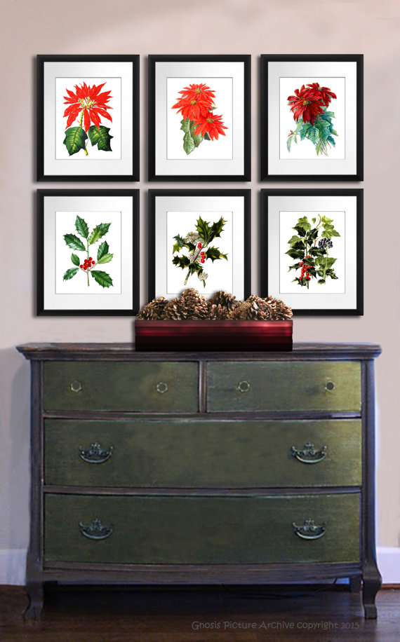 Christmas Holly Botanical Print