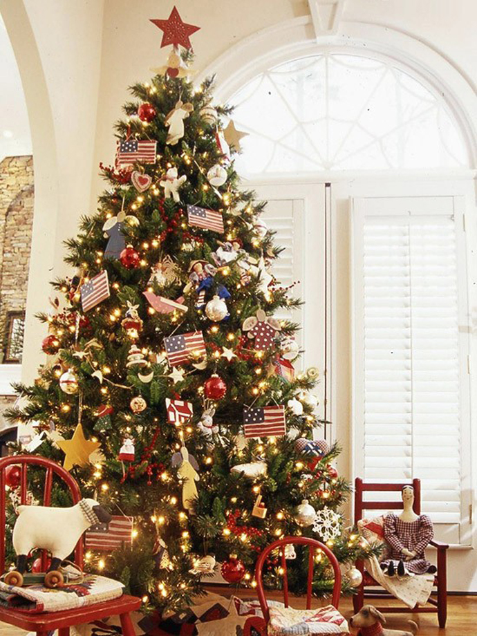 Christmas Tree Decorating Ideas With Country Flag