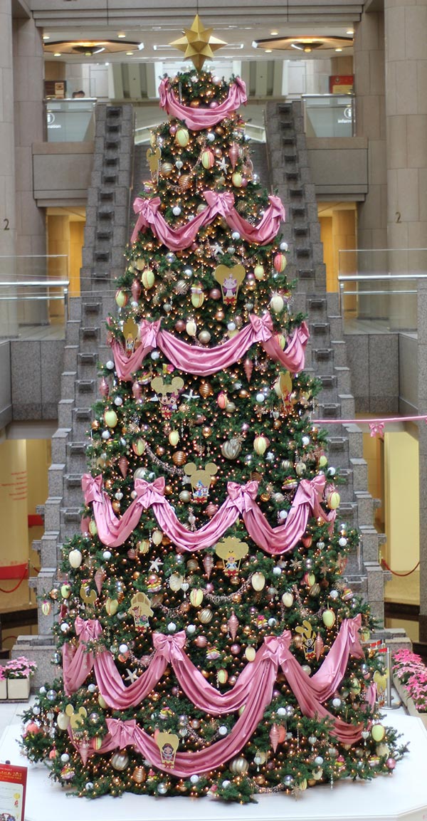 Christmas Tree with Pink Decorations