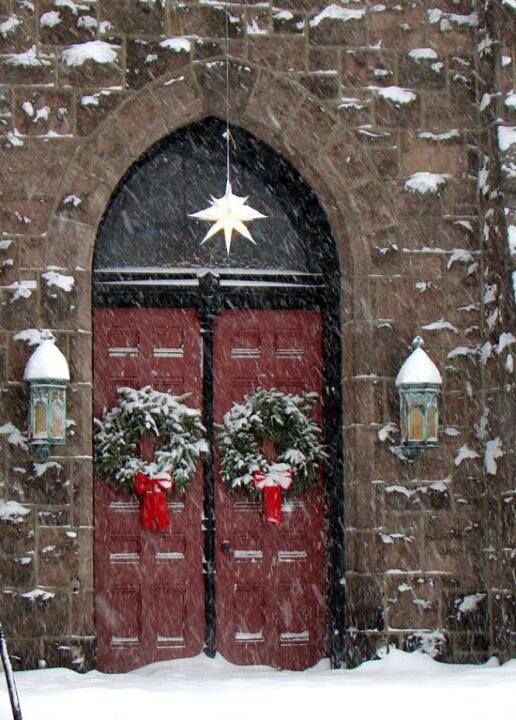 Church Doors at Christmas