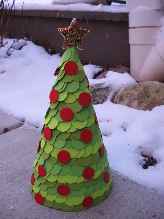 Craft Paper Cones as Christmas Trees