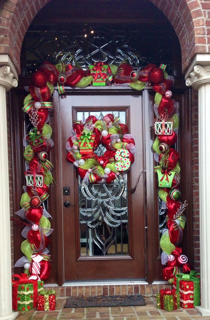 Deco Mesh Christmas Garland Front Door