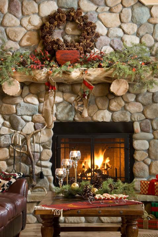 Fireplace Christmas Decorating