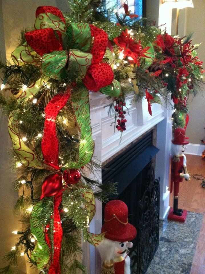 Fireplace Mantel Christmas Garland
