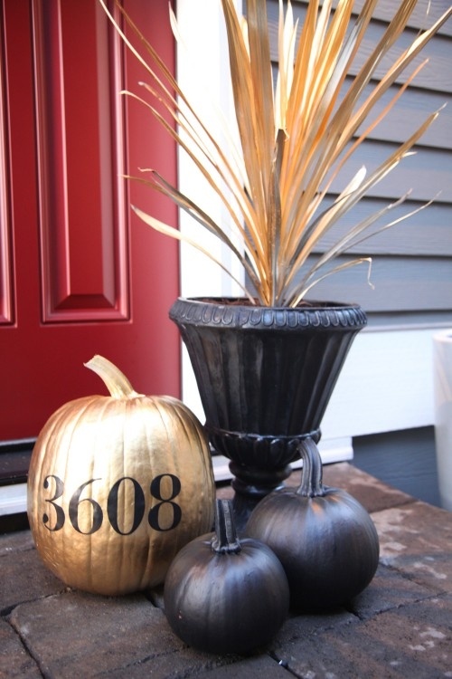 Gold & Pumpkin House Number