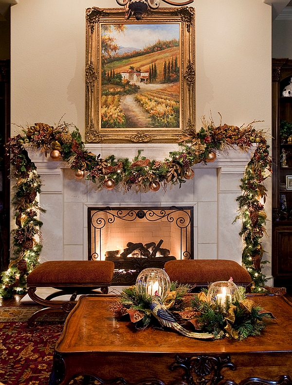 Great Fireplace Mantel Christmas Decorating Ideas