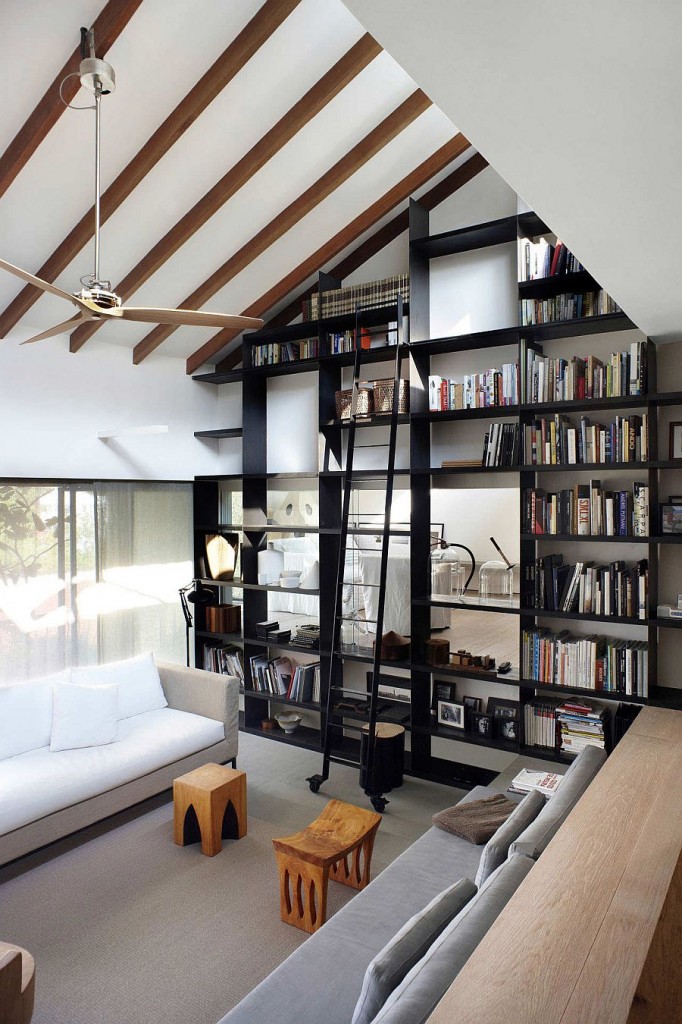 Large Living Room with Bookshelves