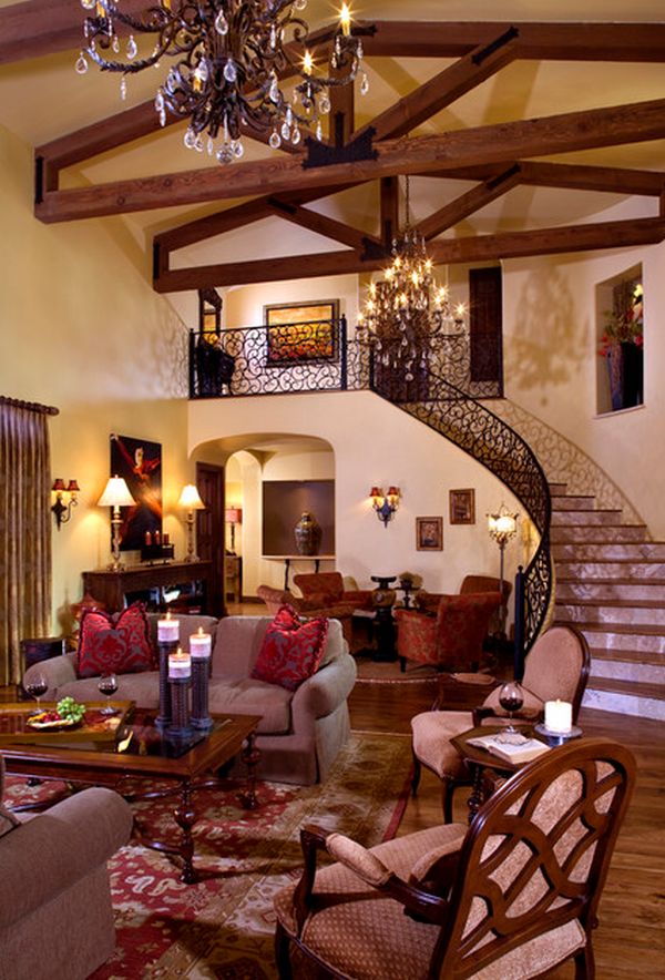 Living Room with Exposed Beams