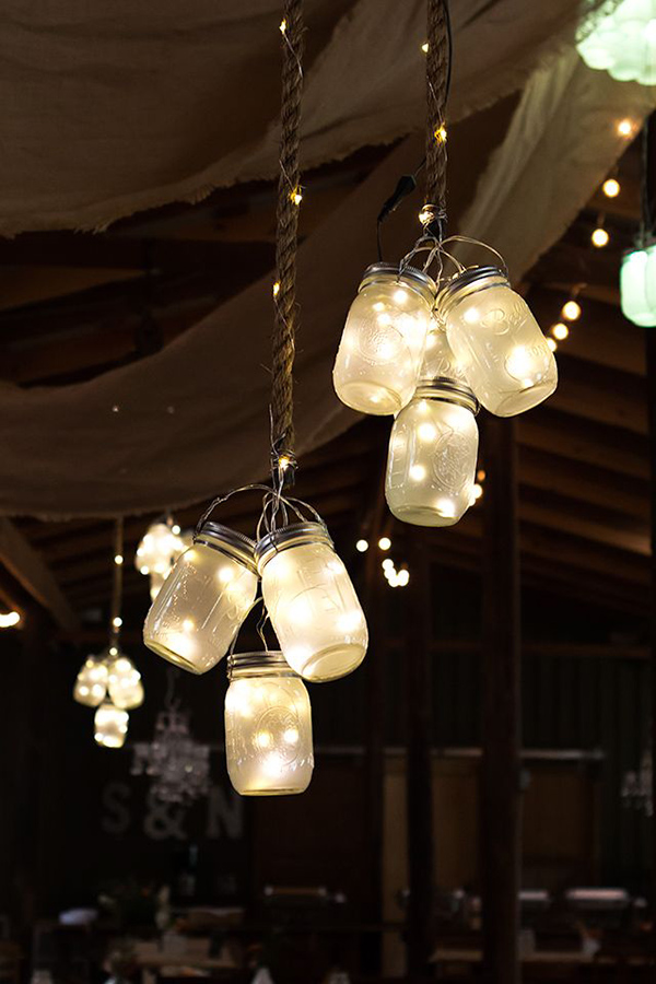 Mason Jar Wedding Lights Idea