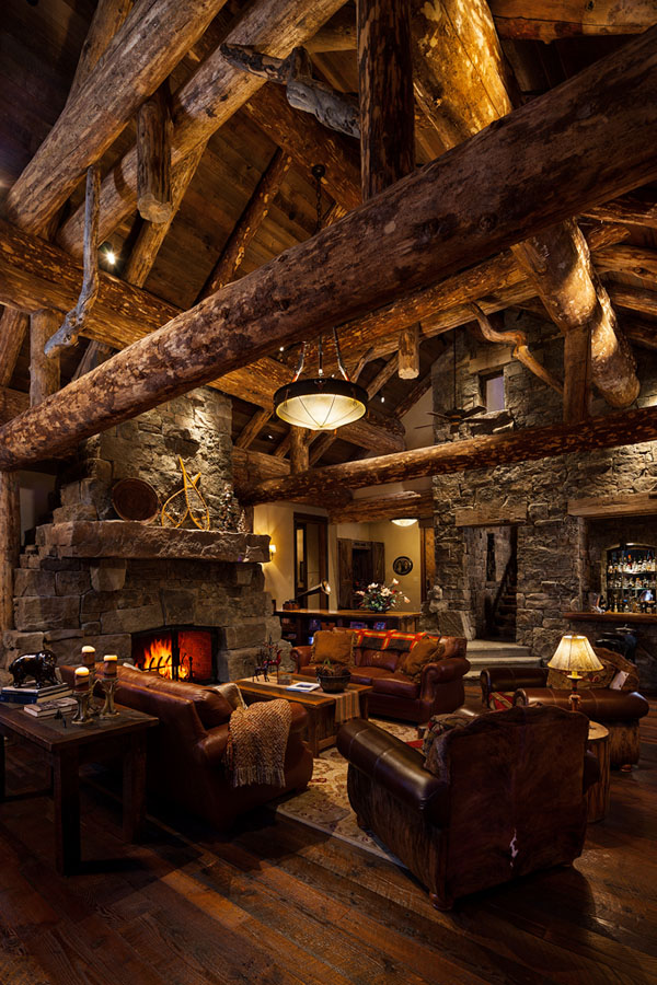Rustic Log Cabin Living Room