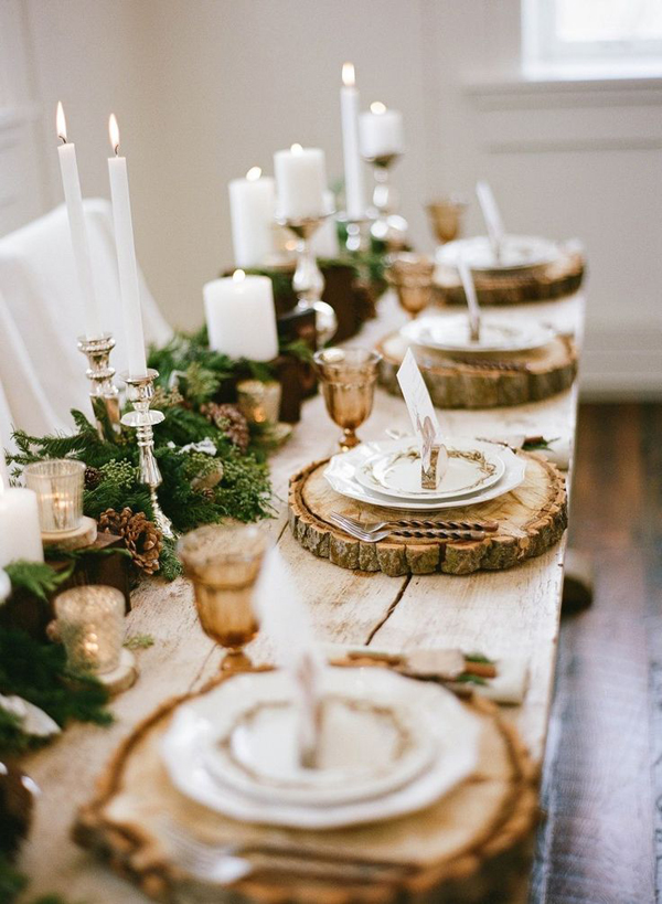 Rustic Winter Wedding Table Ideas