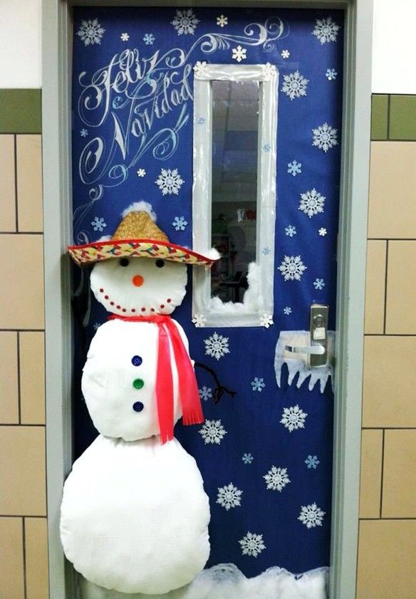 Snowman Classroom Door Christmas Decorating Ideas