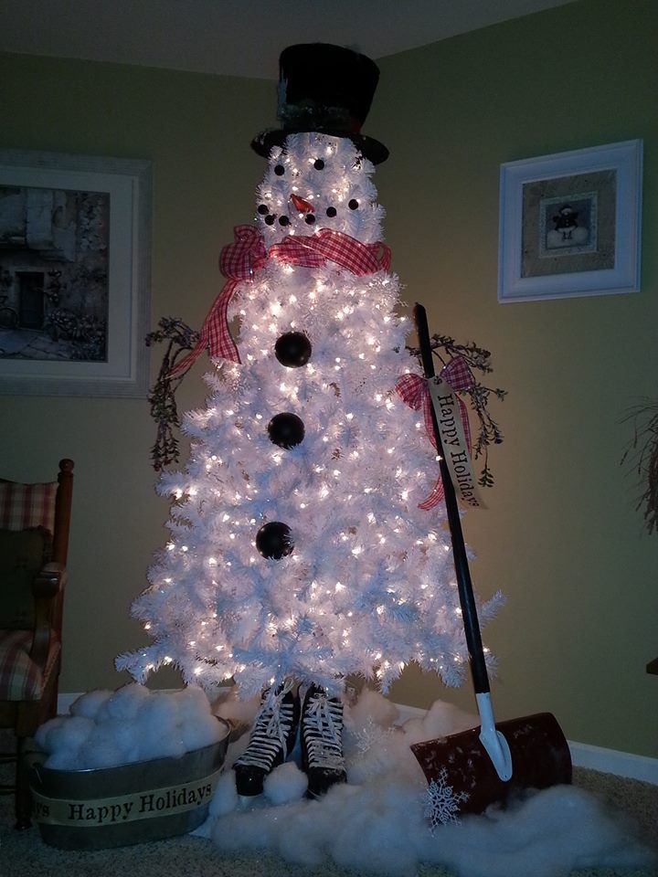 White Christmas Tree Snowman