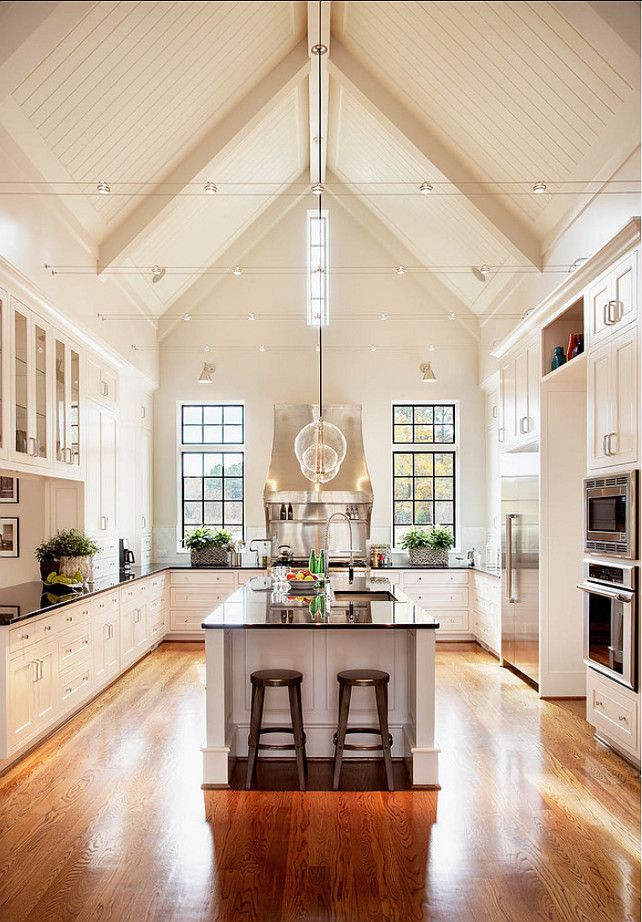 White Kitchen with Vaulted Ceiling