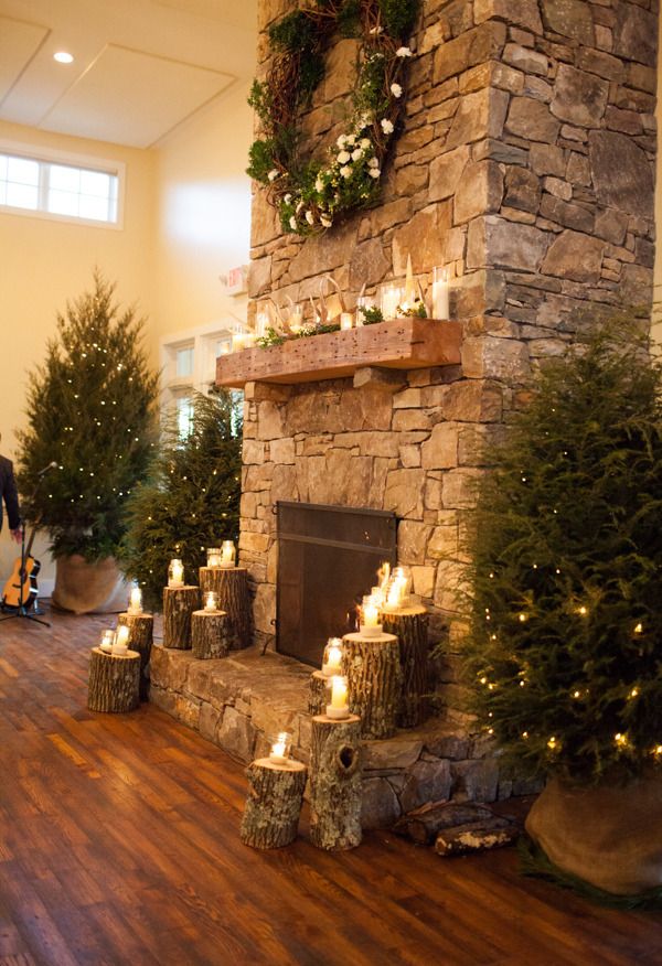 Winter Fireplace Christmas