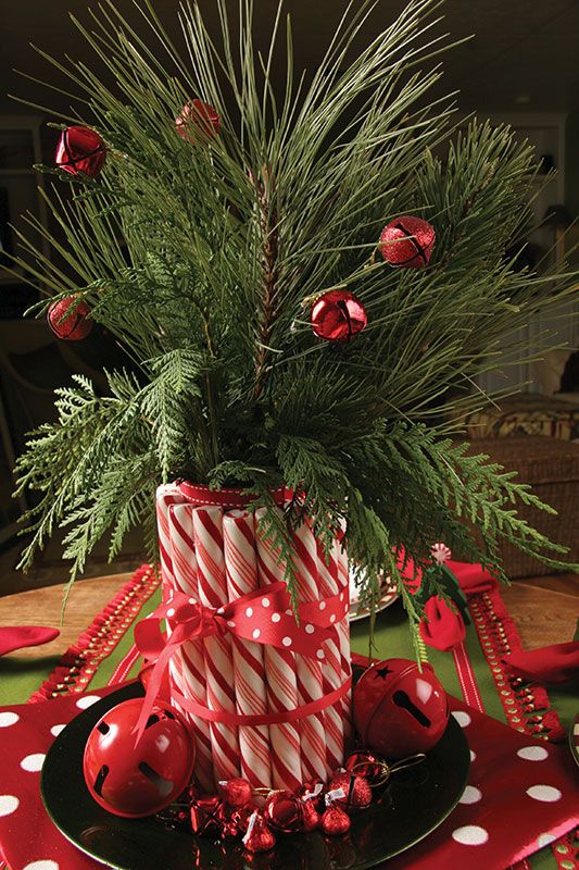 Christmas Centerpiece with Candy Canes