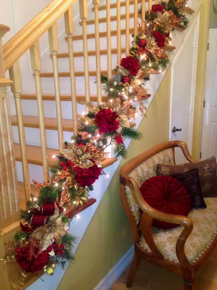Christmas Staircase Garland Decorations