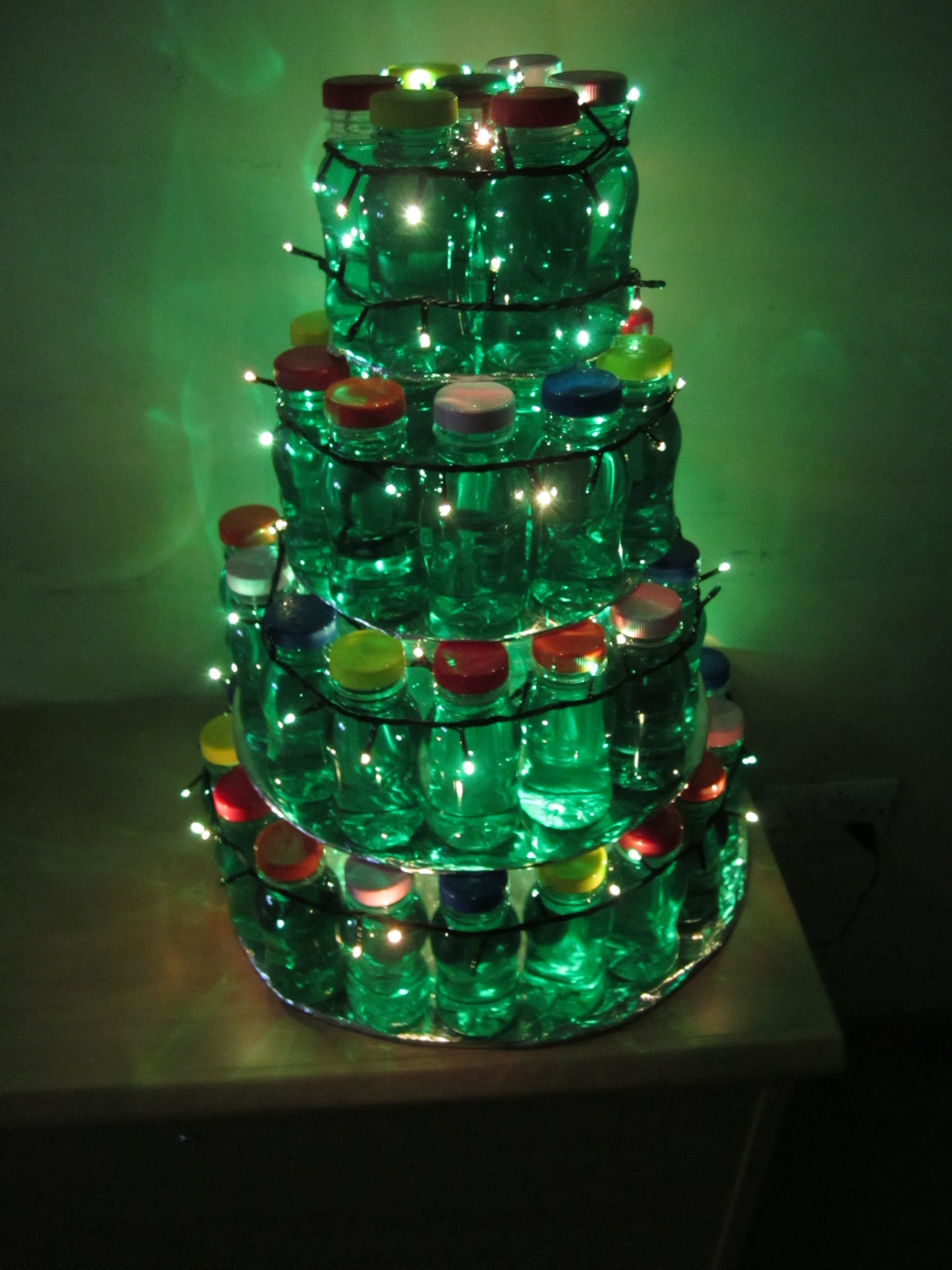 Christmas Tree Made Out of Bottles