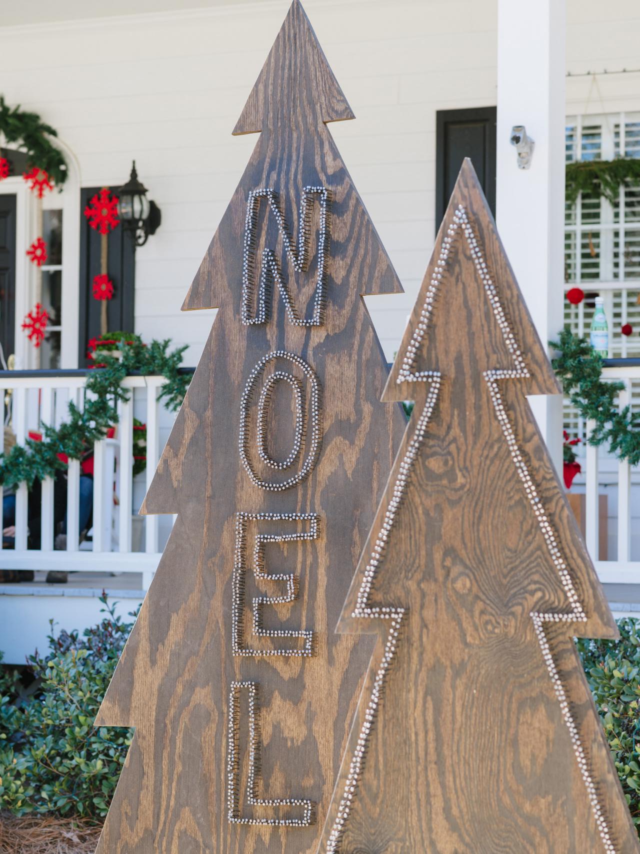 Christmas Tree Wooden Yard Decorations