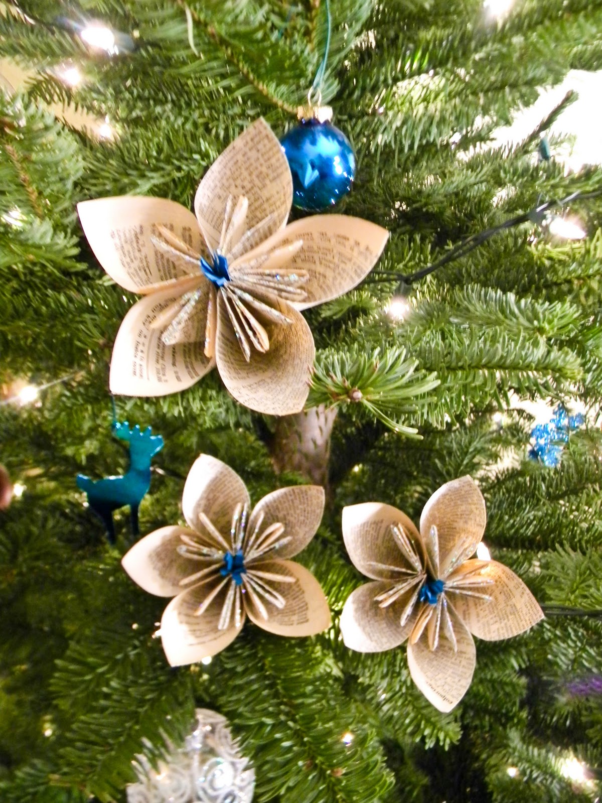 DIY Paper Flower Christmas Ornaments