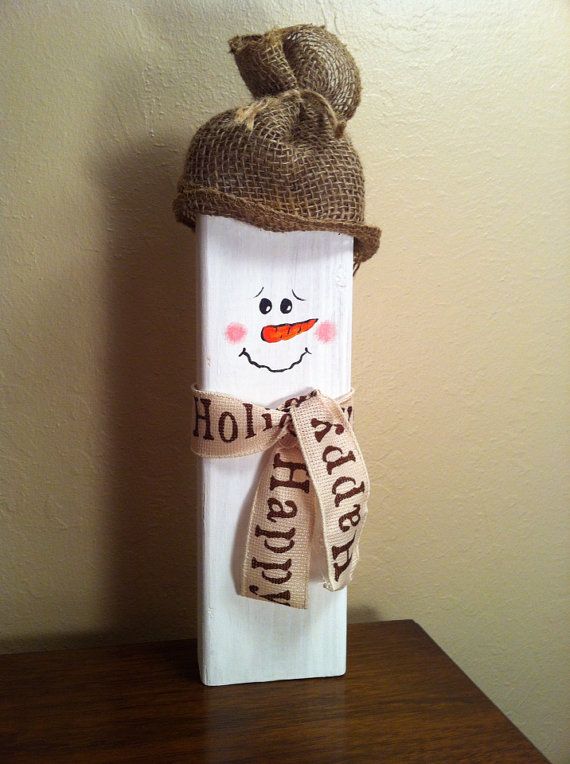 DIY Wooden Christmas Snowman Craft