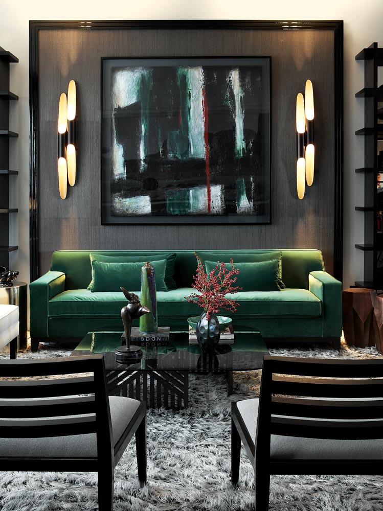 emerald-green-and-black-living-room