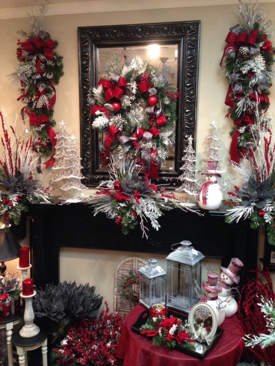 Gray and Red Christmas Decor Ideas 2016