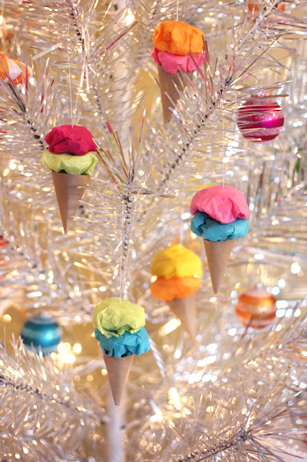 Ice Cream Cone Paper Ornaments DIY