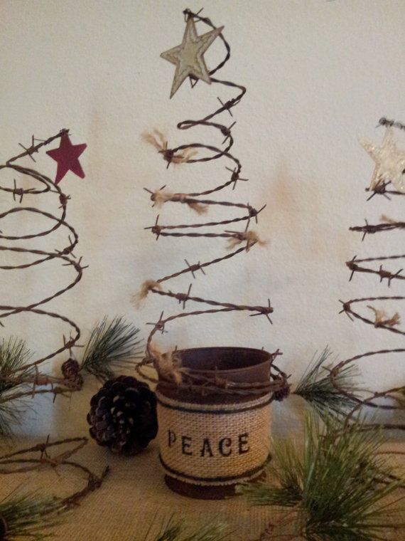 Rustic Barbed Wire Christmas Tree