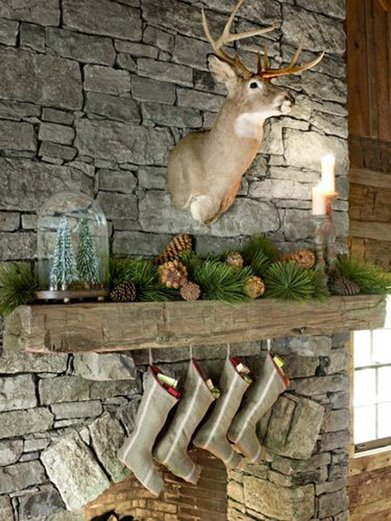 Rustic Country Christmas Mantel Decorating Ideas