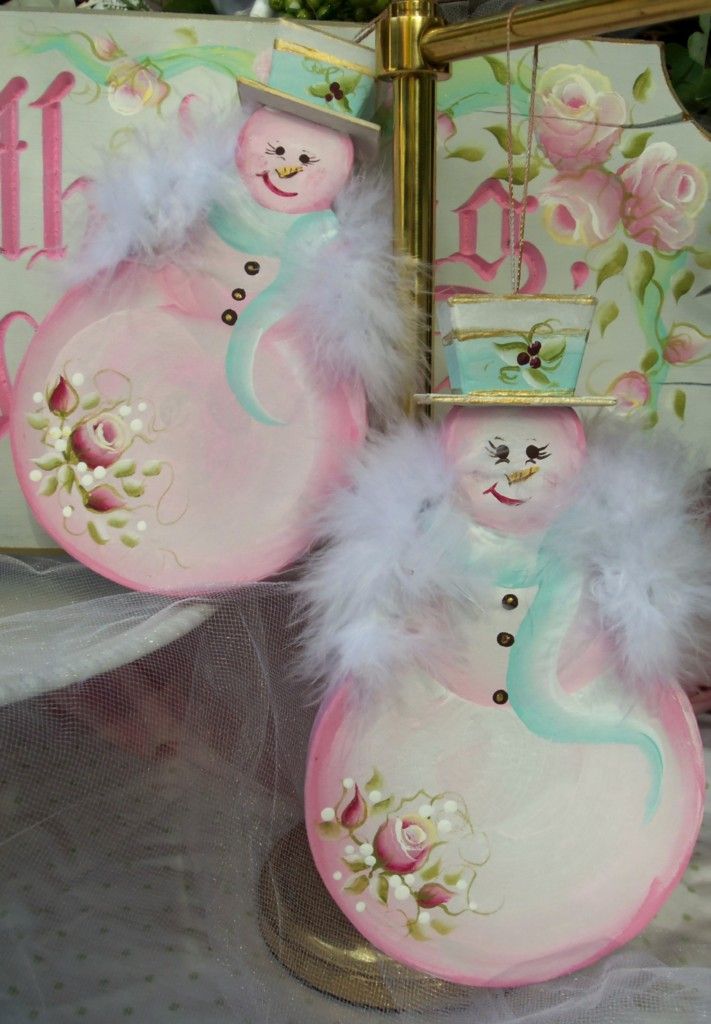 Shabby Chic Pink Christmas Ornament