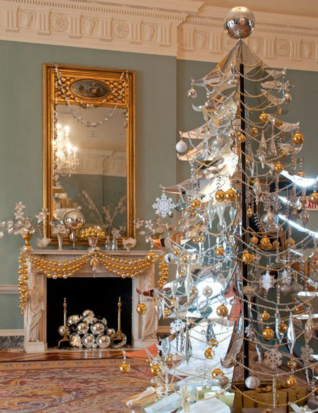 Teal and Gold Christmas Tree