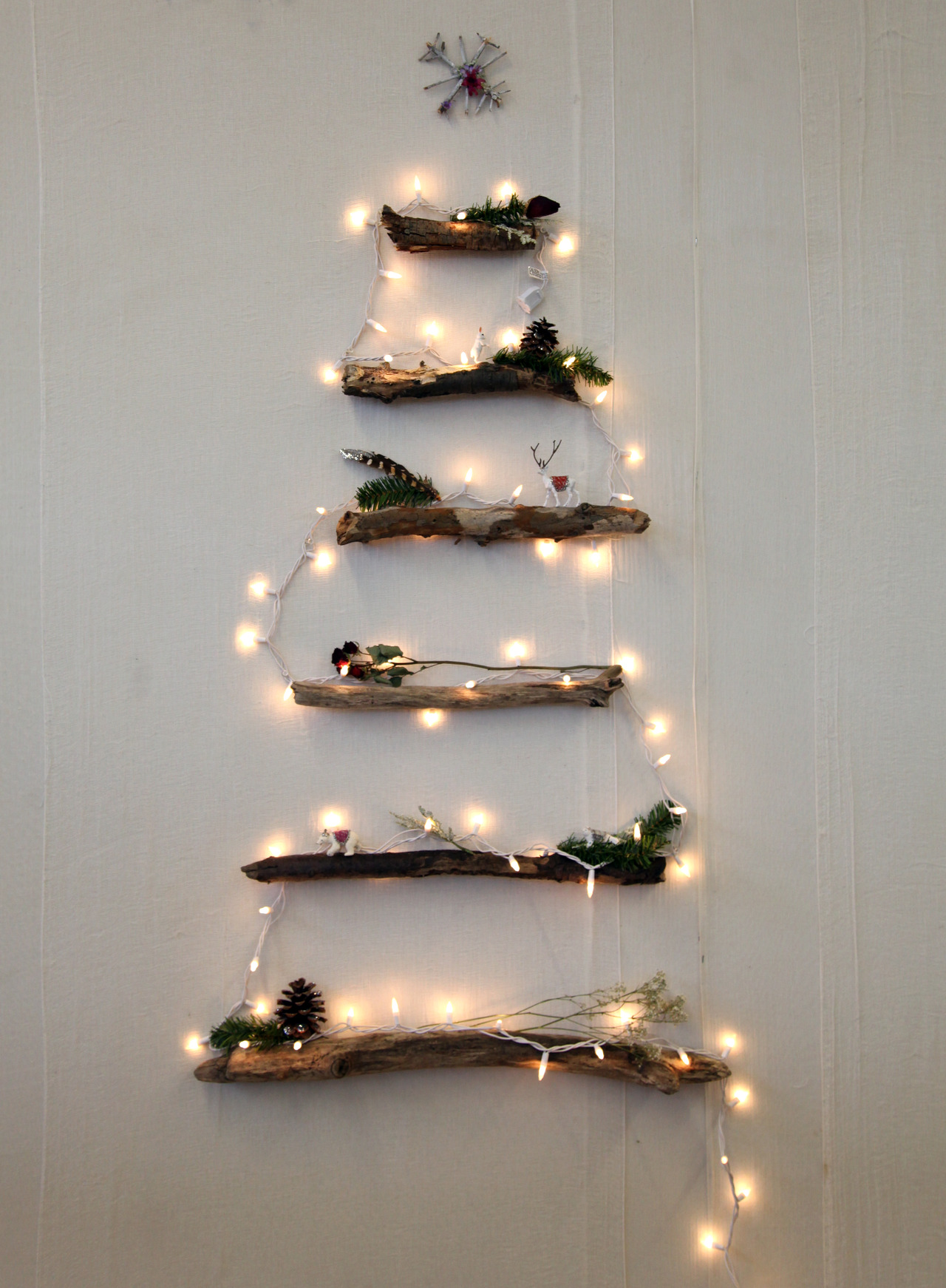 Wall Christmas Trees with Lights