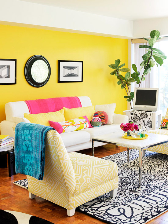 yellow-accent-wall-living-room