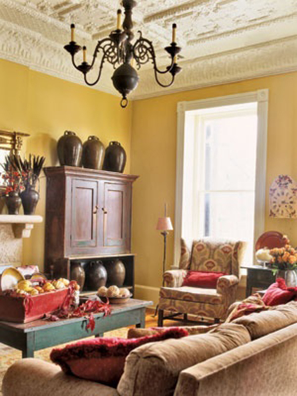 yellow-country-living-room