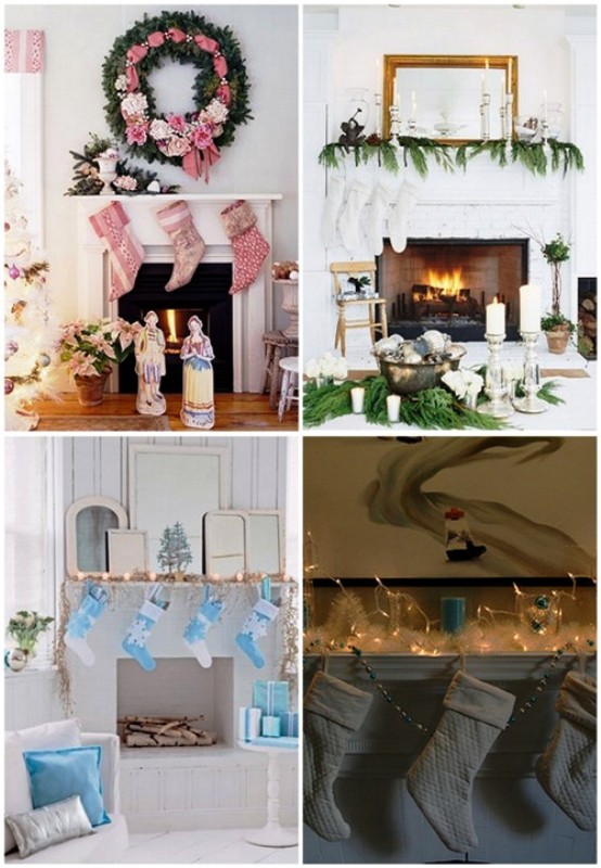 christmas-decorated-fireplace-for-wedding