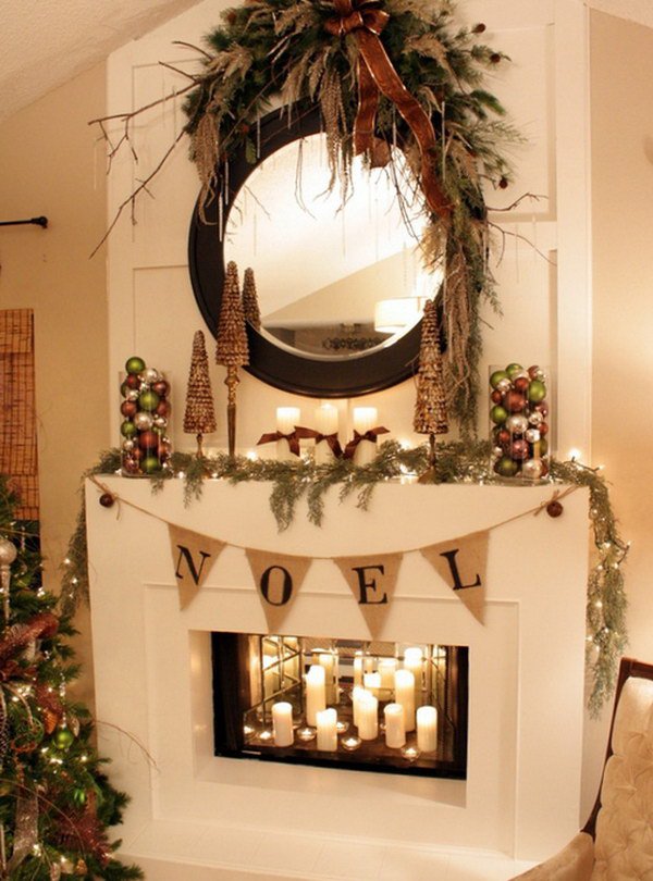 christmas-fireplace-decorations-with-candles