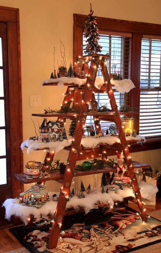 christmas-village-with-ladder