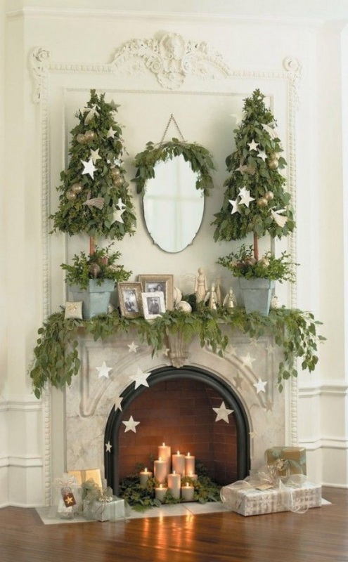 gorgeous-fireplace-mantel-christmas-decoration-ideas