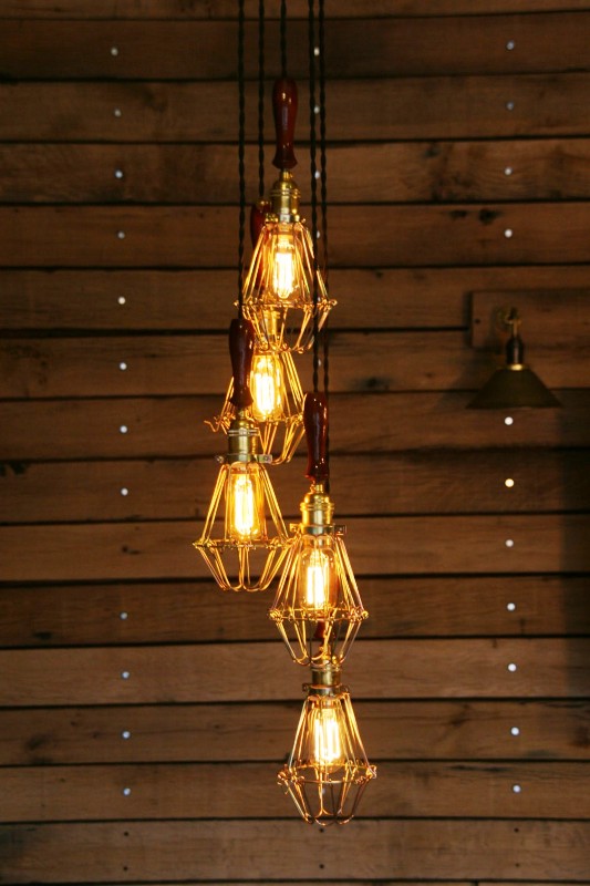 industrial-cage-light-chandelier-celling-christmas-decorations