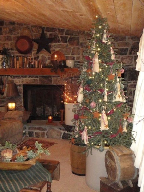 primitive-christmas-tree-decorating-design-ideas